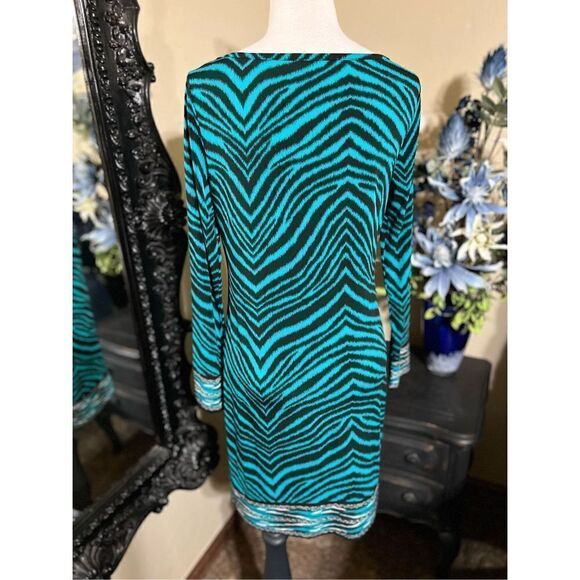 MICHAEL Michael Kors Long Sleeve Animal Print Shift Dress Size Small - Picture 3 of 4